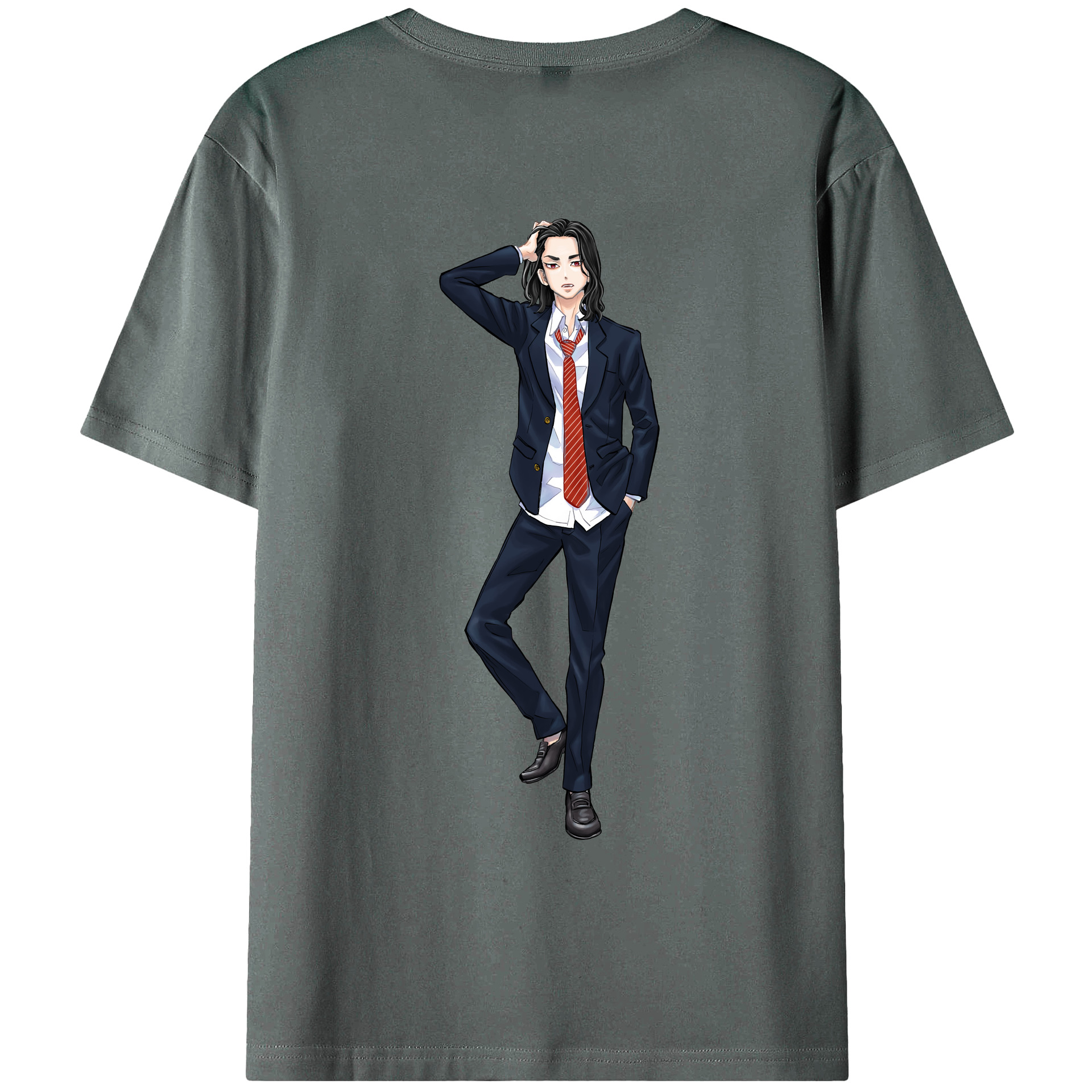 （画像用） 東京リベンジャーズ Tokyo Revengers 綿100％ メンズ半袖Tシャツ（バックプリント） 通気性